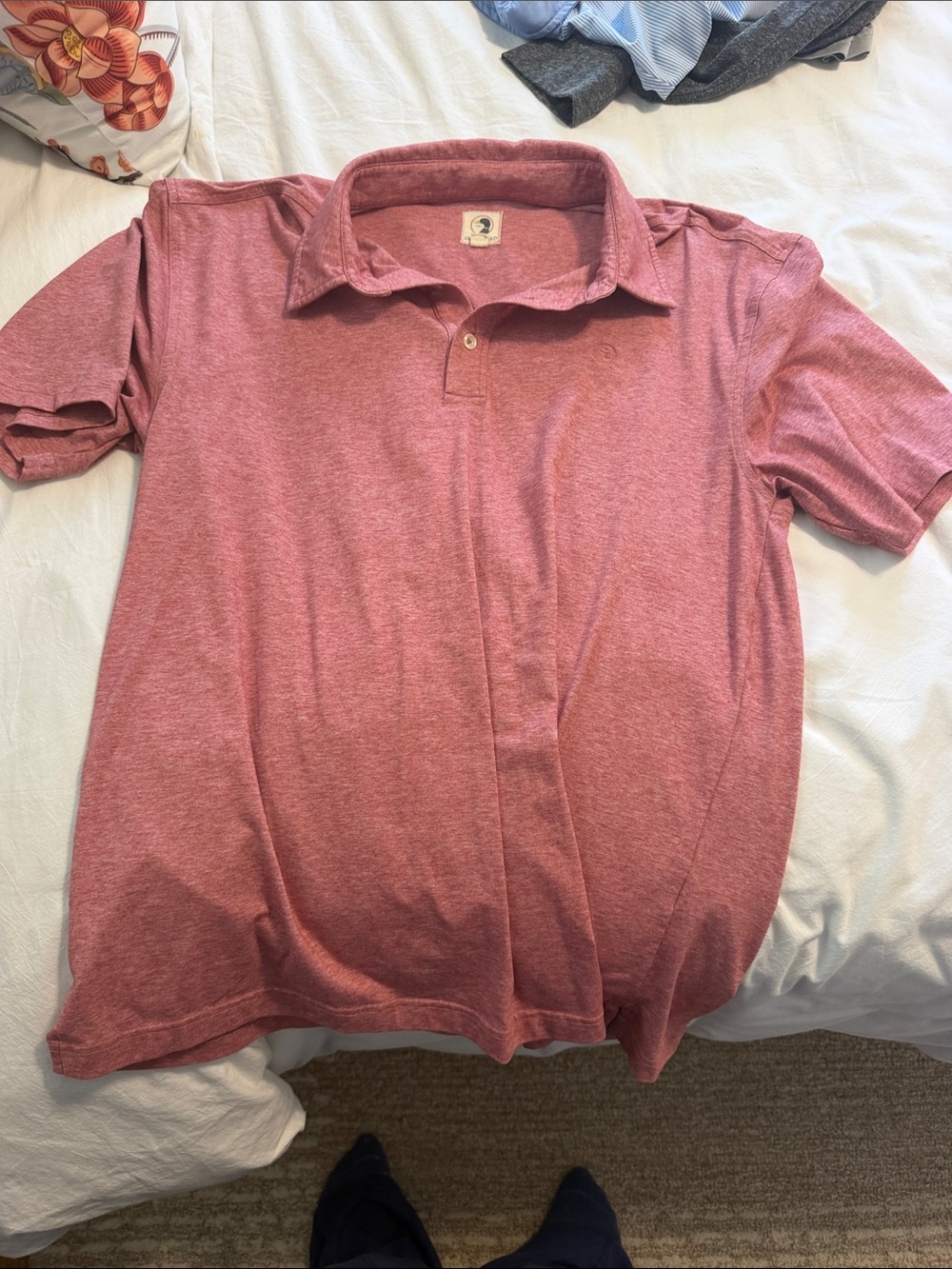 Duck Head Men's Heathered Pink Button-Down Polo